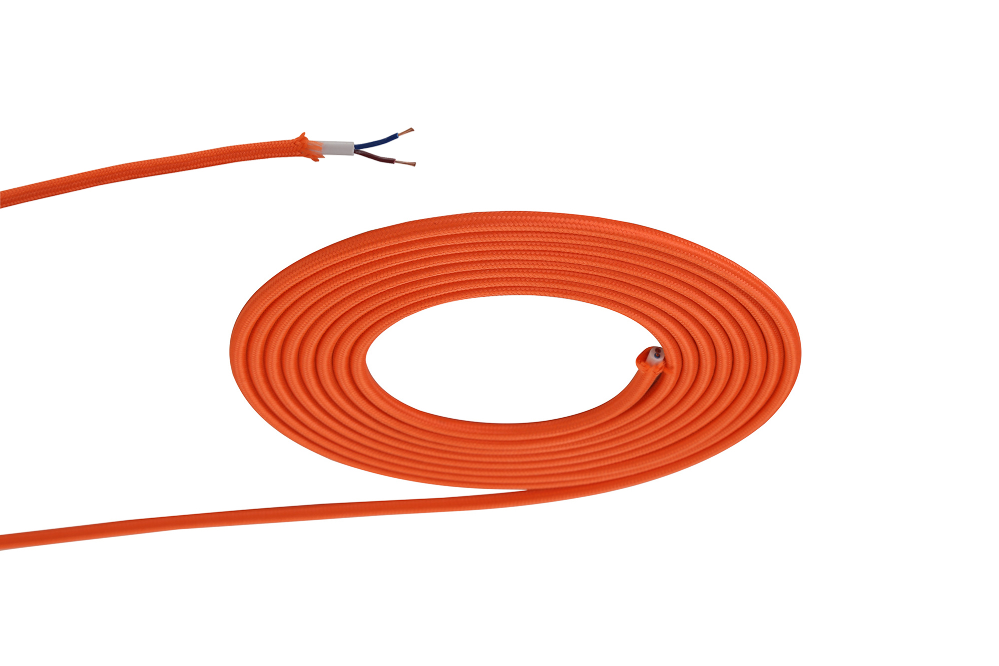 D0526  Cavo 1m Orange Braided 2 Core 0.75mm Cable